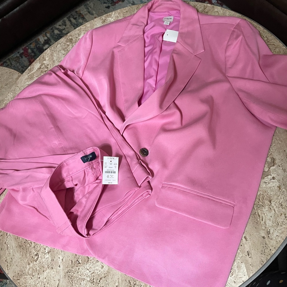 J. Crew Vibrant Pink Suit. Blazer and Pants